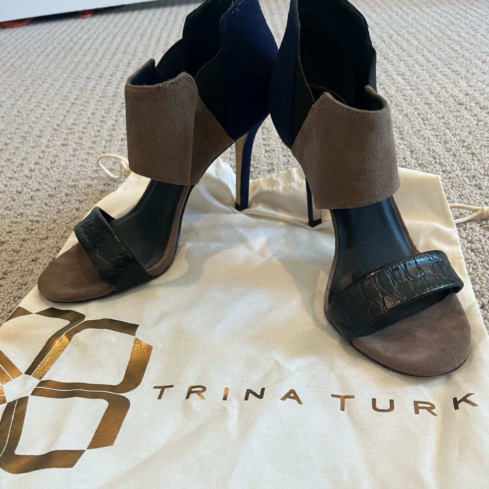 Trina Turk suede and leather sandals